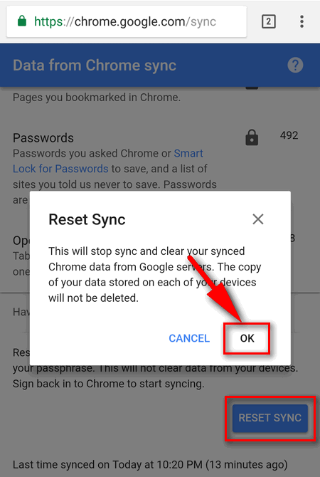 sync google chrome settings