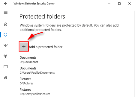 add folders to protected folders