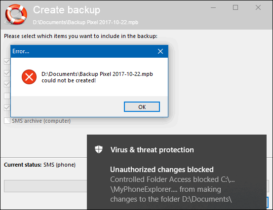 trusted program blocked controlled folder access