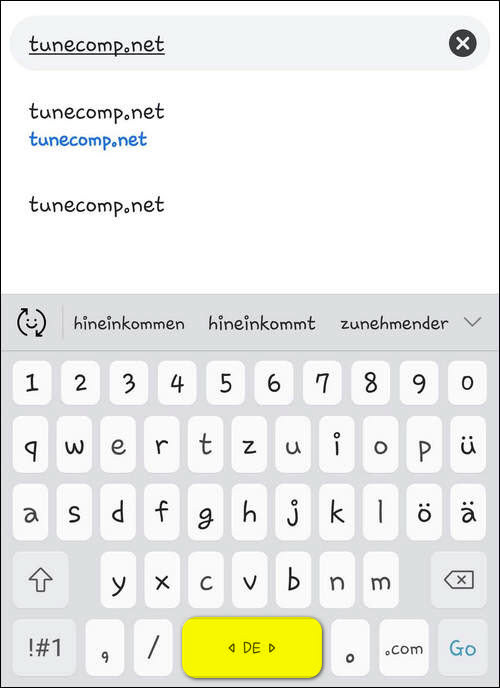 typing in German Samsung keyboard