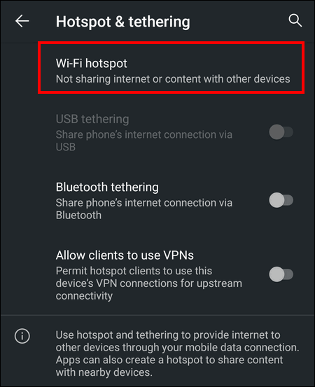 Hotspot & Tethering Android 10