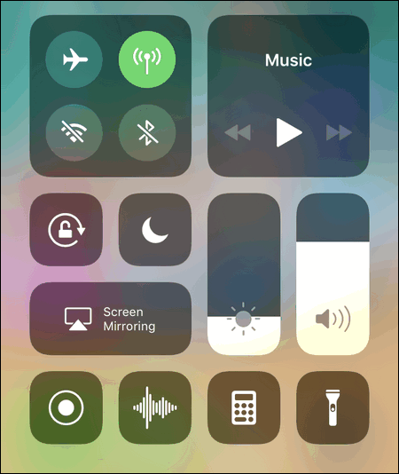 wi-fi and bluetooth turned off in Control Center