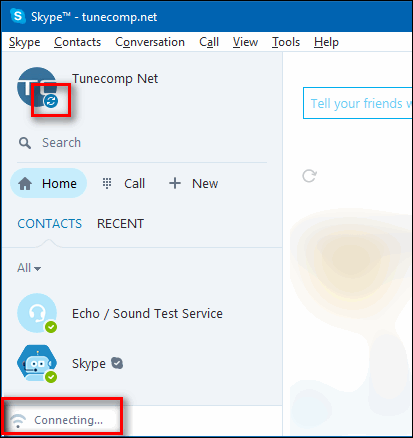 skype for web connecting