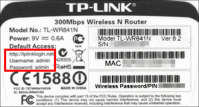 username password modem tp link