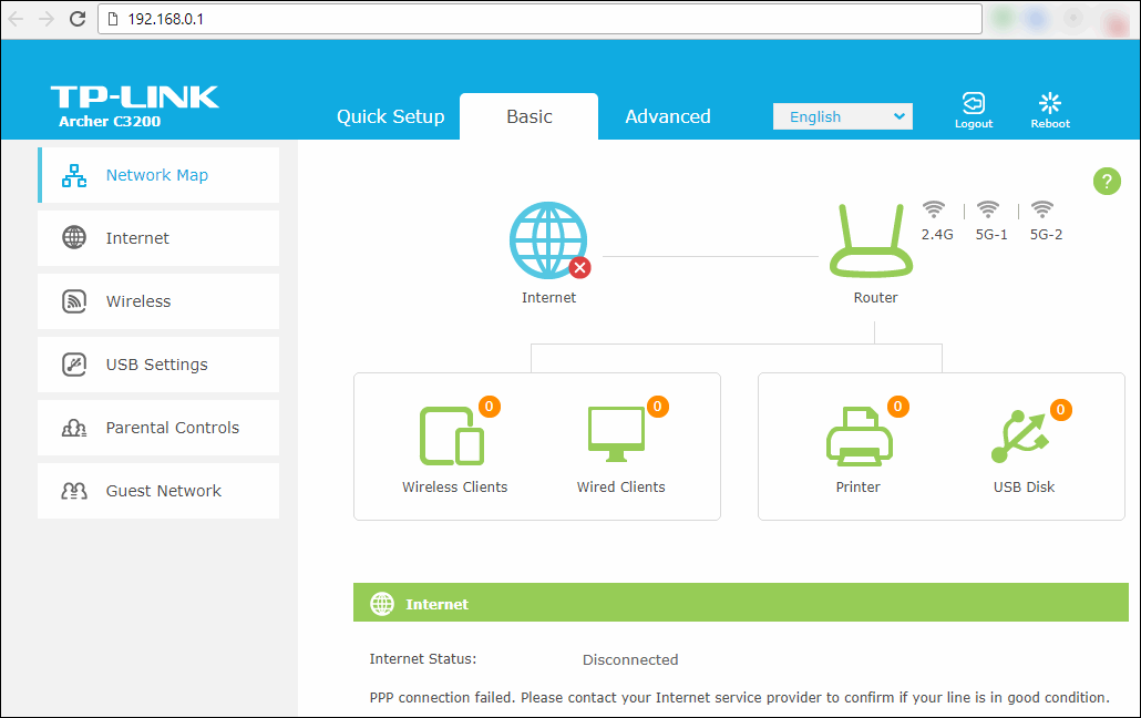 TP-Link router Archer settings 192.168.0.1 new web face