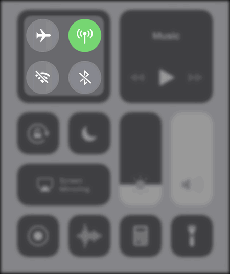 Wi-Fi BlueTooth turned off iPhone Control Center