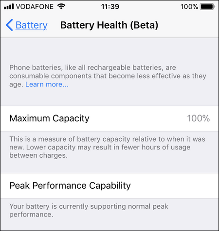 check iPhone battery health