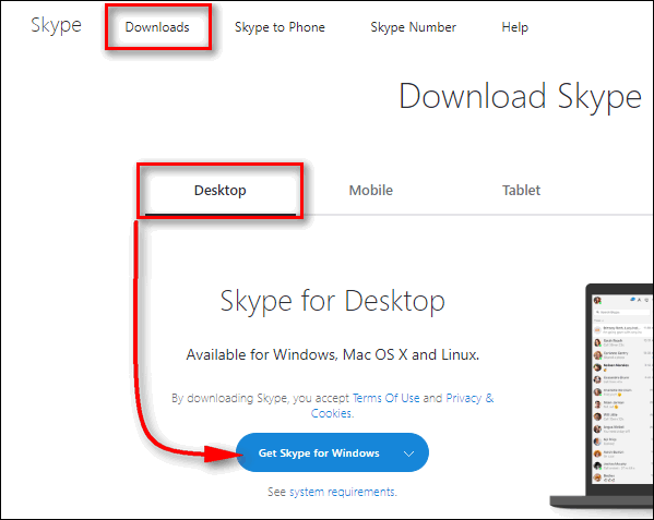 download Skype version 8 for Windows 7