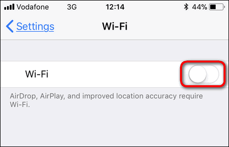 turn off Wi-Fi iPhone