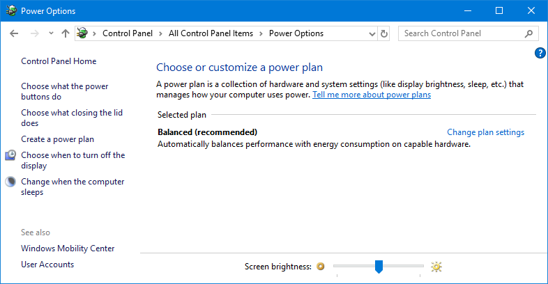High Performance Power Plan missing Windows 10