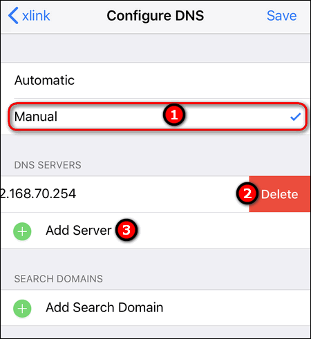 iPhone manual DNS iOS 11