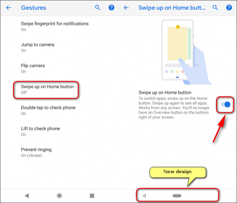 Swipe Up on Home Button Instead Using the Overview on Android 9