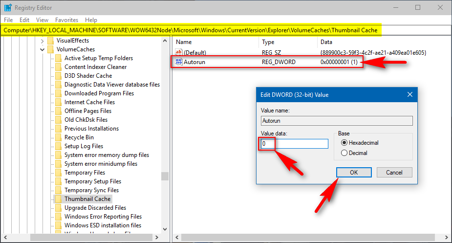 ExplorerVolumeCachesThumbnail Cache-Autorun0 64 bit
