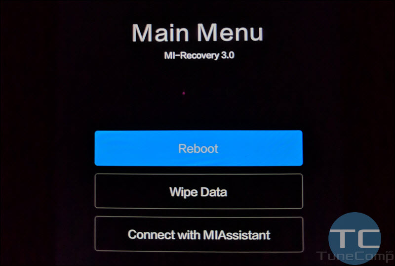 main menu mi recovery 5.0 redmi note 8 pro