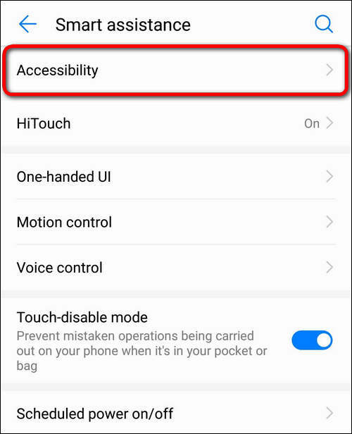 Accessibility Settings Huawei