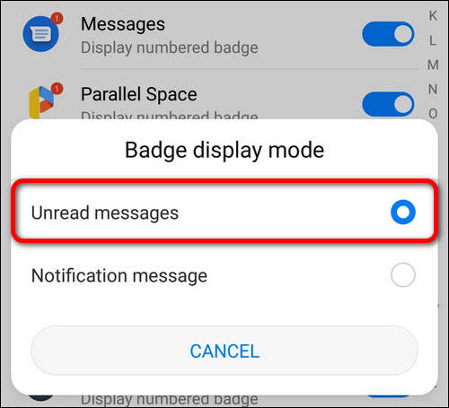 Display Unread messages