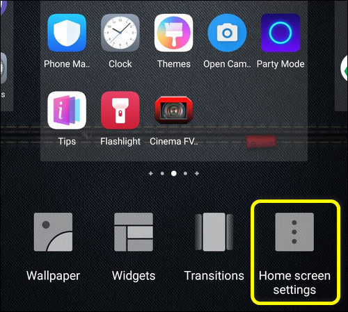 Home screen settings EMui 9
