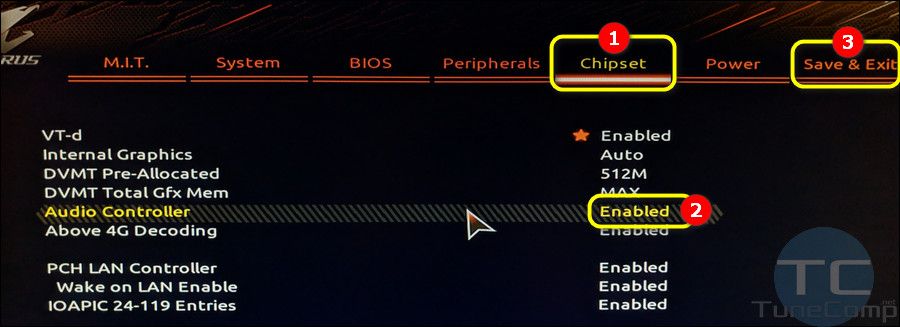 Audio Controller Enabled BIOS