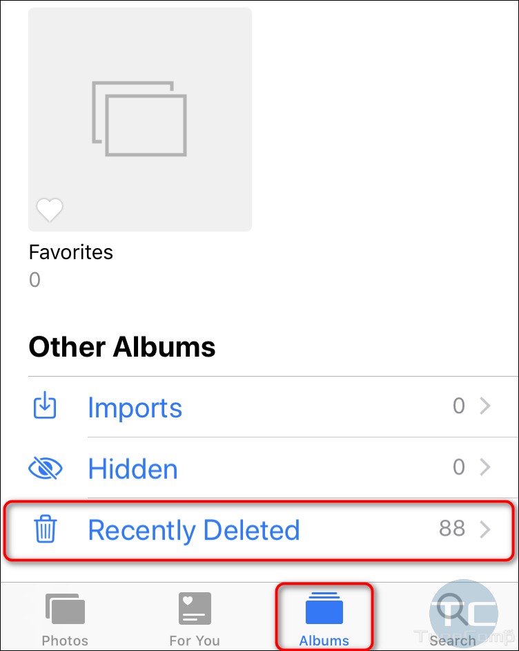Apple Photos Albums Recently Deleted