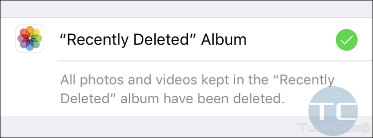 Recently Deleted album emptied