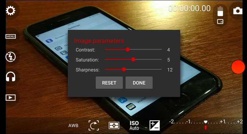 adjust image parameters Cinema FV-5