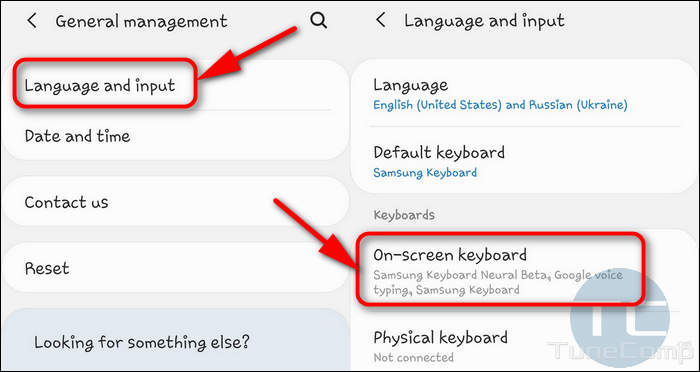 language and input - onscreen keyboard Samsung Galaxy