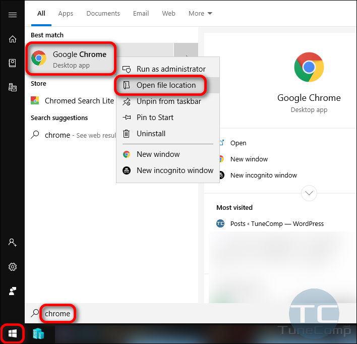 add google chrome shortcut to desktop