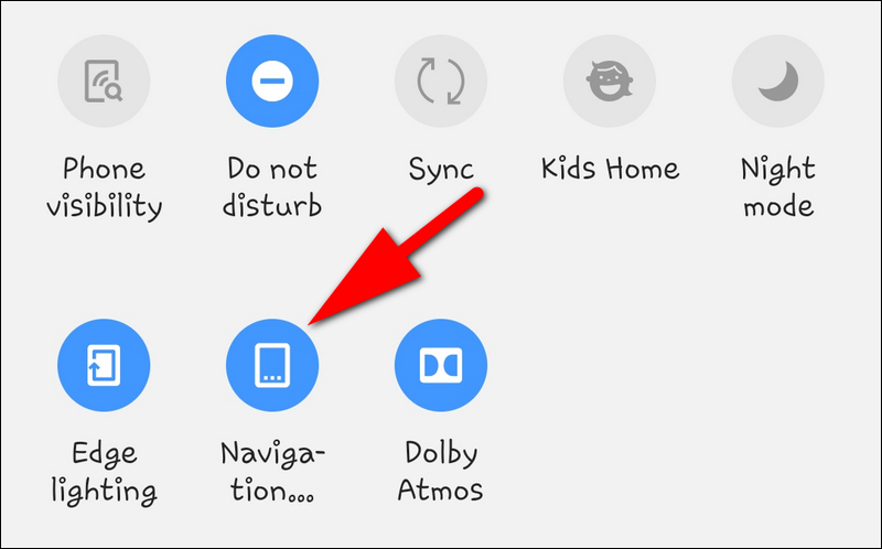 toggle navigation bar from quick settings Galaxy S10, S9 Android 9
