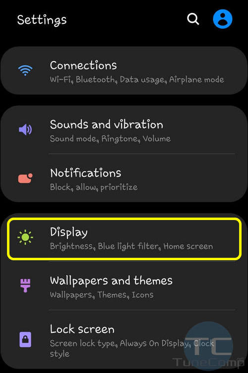 Display Settings S9 Android 9