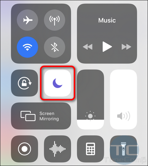 Do Not Disturb Toggle in Control Center iOS 12