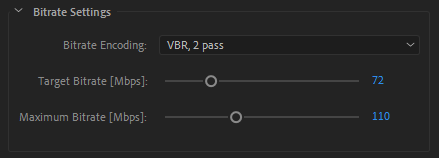VBR 2 pass 72-110 Mbps