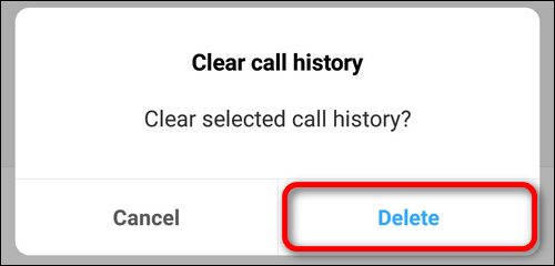 Xiaomi Clear call history
