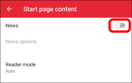 disable ads and news on Opera mini start page