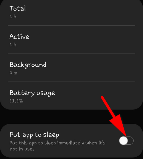 disable put app to sleep Galaxy S10 Android 9