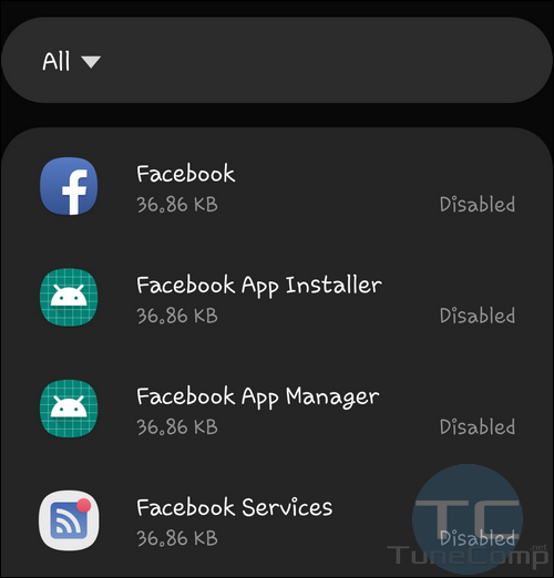 how to completely remove Facebook on Galaxy S10, S9, S8 Android 9 Pie