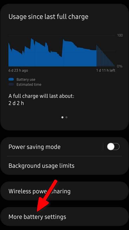 More Battery Settings One UI 3.1 Galaxy S21