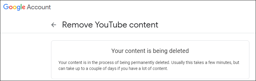 Your content is being deleted - YouTube channel removal