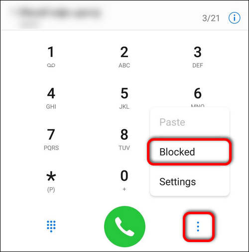 blocked numbers Huawei Dialer