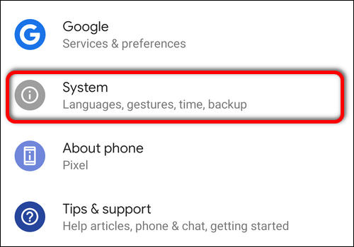 System Settings Android 10