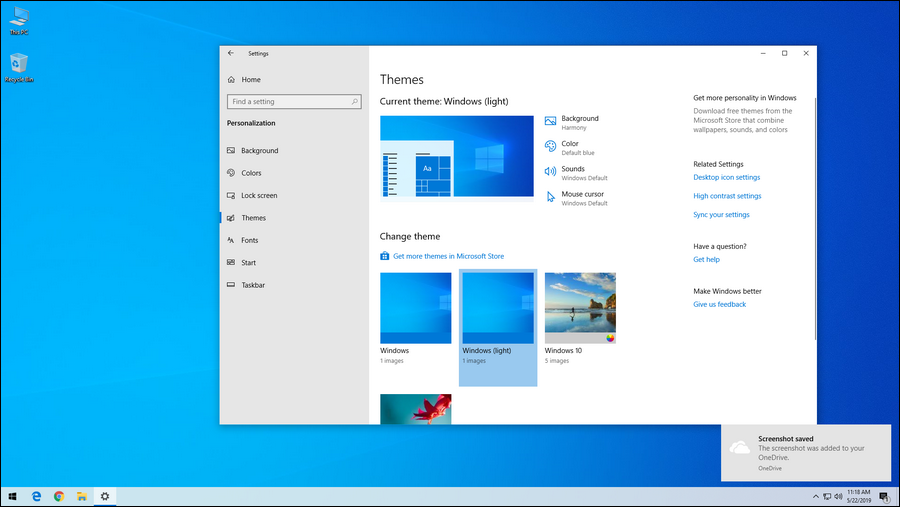 light theme Windows 10 1903 May 2019 update