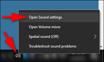 Open Sound Settings Windows 10