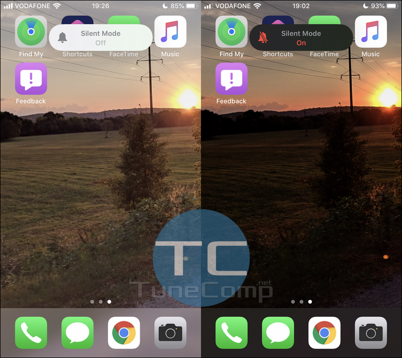 iPhone Dark Mode iOS 13 Home screen + silent mode indicator