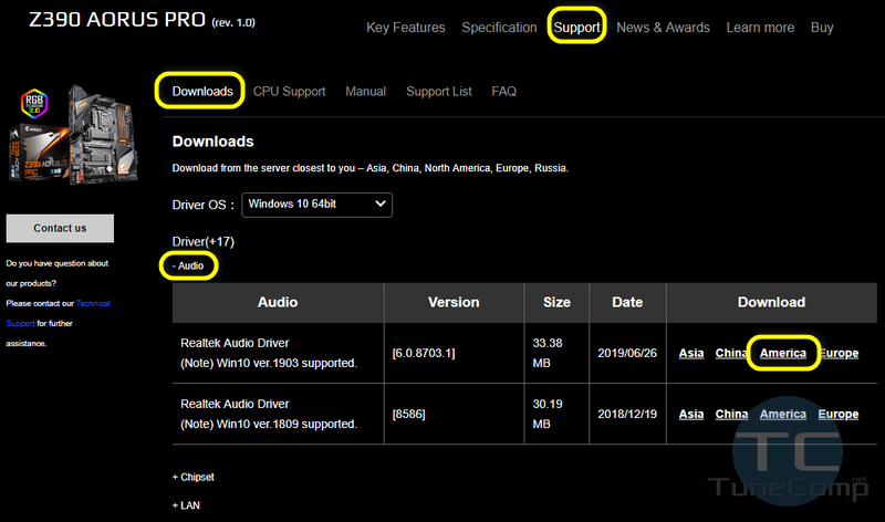 Audio Driver Download Example Z390 Aorus Pro