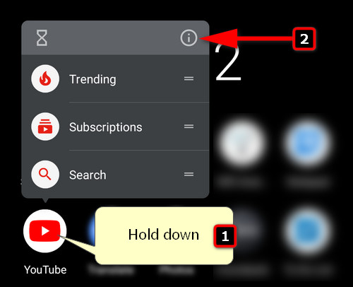 YouTube app info Android 10
