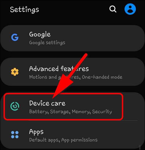 Device Care Galaxy Note One UI