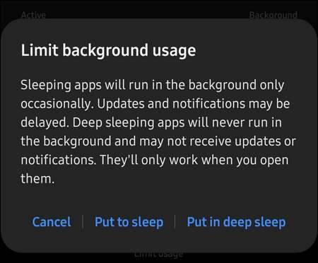 Put to sleep Put in deep sleep One UI 3.1
