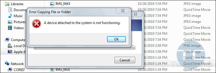 device attached to the system is not functioning Windows 7