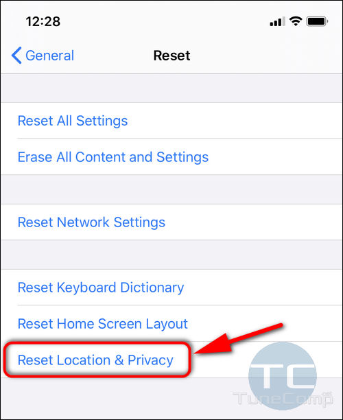 reset Location & Privacy iPhone 11 iOS 13
