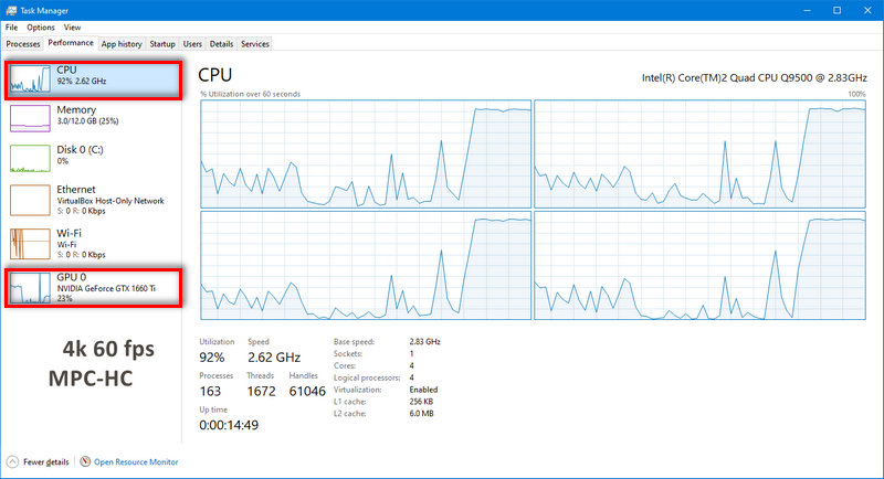 1660 Ti Core2Quad Q9500 4k 60 FPS