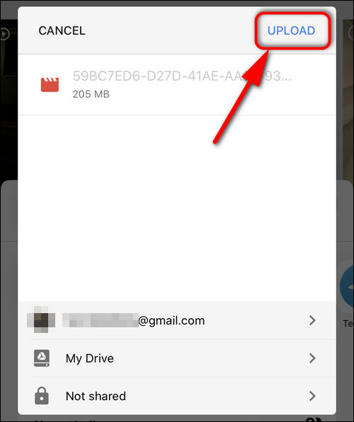 upload to Google Drive iPhone